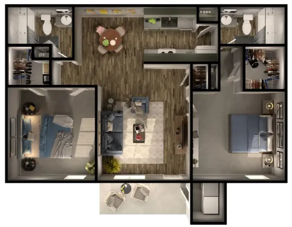 The Reserve at City Center North Houston Apartment Floor Plan 4