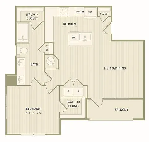 The Ryon Apartments Houston Apartment Floor Plan 5