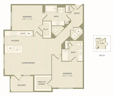 The Ryon Apartments Houston Apartment Floor Plan 8