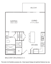 The Sovereign at Regent Square Houston Apartment Floor Plan 1