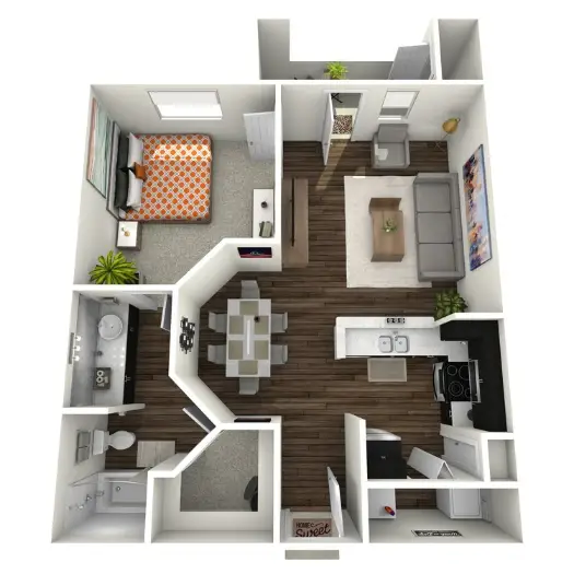 The Viv on West Dallas Houston Apartment Floor Plan 3