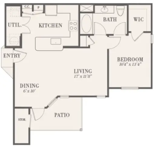 The Waterford at Summer Park Houston Apartments Floor Plan 3