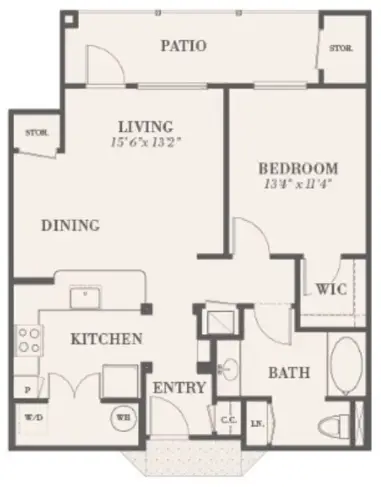 The Waterford at Summer Park Houston Apartments Floor Plan 4