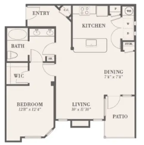 The Waterford at Summer Park Houston Apartments Floor Plan 6