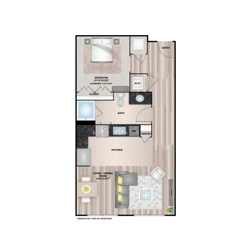 Upper Kirby Apartments (Richmond Ave) Houston Apartment Floor Plan 1