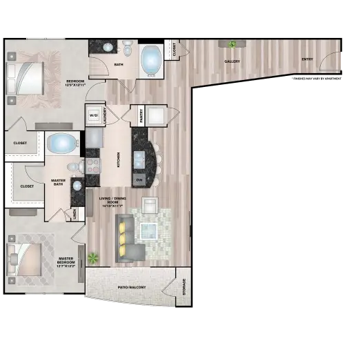 Upper Kirby Apartments (Richmond Ave) Houston Apartment Floor Plan 11