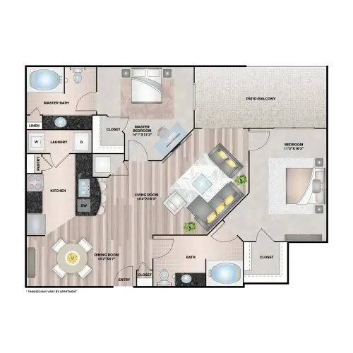 Upper Kirby Apartments (Richmond Ave) Houston Apartment Floor Plan 12