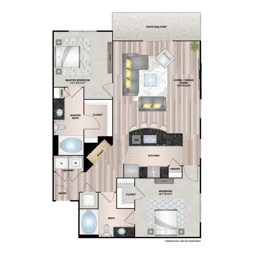 Upper Kirby Apartments (Richmond Ave) Houston Apartment Floor Plan 13