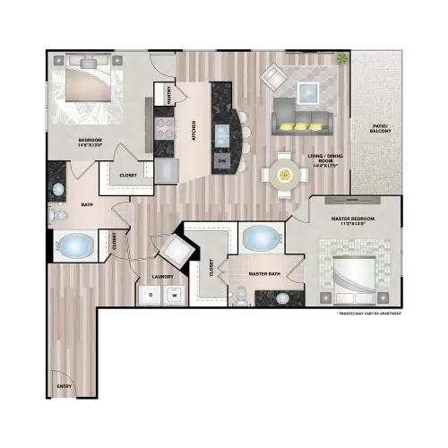 Upper Kirby Apartments (Richmond Ave) Houston Apartment Floor Plan 14