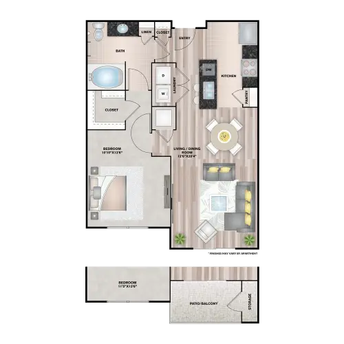 Upper Kirby Apartments (Richmond Ave) Houston Apartment Floor Plan 2