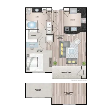 Upper Kirby Apartments (Richmond Ave) Houston Apartment Floor Plan 3