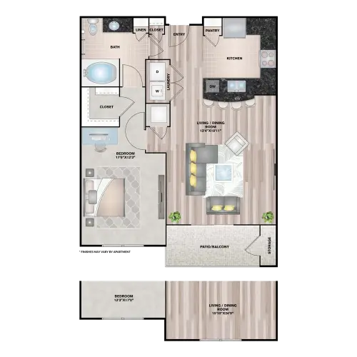 Upper Kirby Apartments (Richmond Ave) Houston Apartment Floor Plan 5