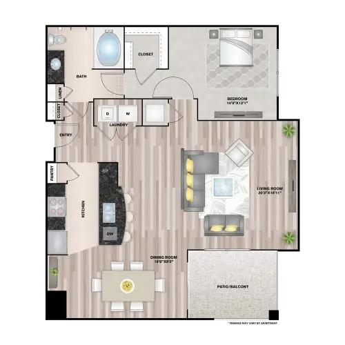 Upper Kirby Apartments (Richmond Ave) Houston Apartment Floor Plan 7