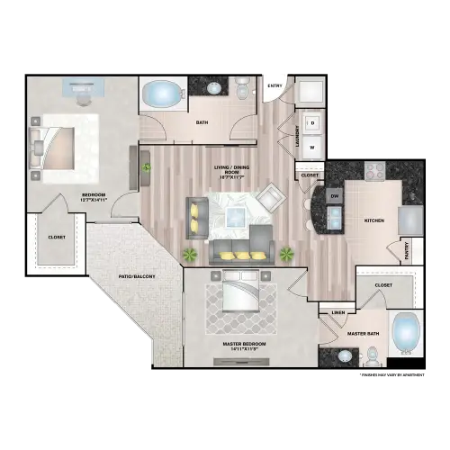 Upper Kirby Apartments (Richmond Ave) Houston Apartment Floor Plan 9