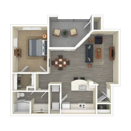 Villas at River Park West Houston Apartment Floor Plan 2
