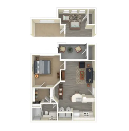 Villas at River Park West Houston Apartment Floor Plan 3