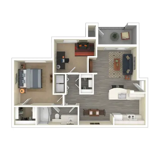 Villas at River Park West Houston Apartment Floor Plan 4