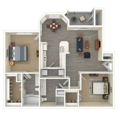 Villas at River Park West Houston Apartment Floor Plan 5
