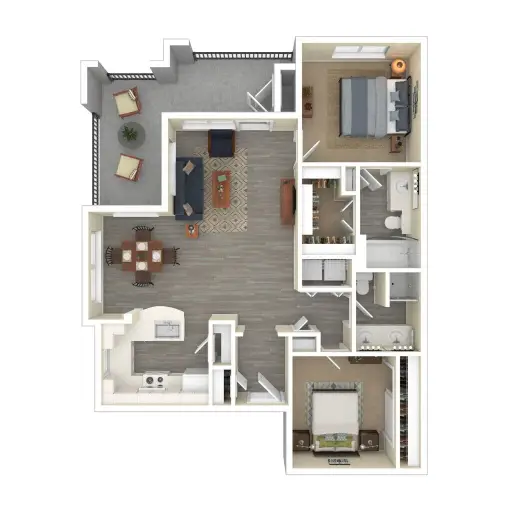 Villas at River Park West Houston Apartment Floor Plan 8