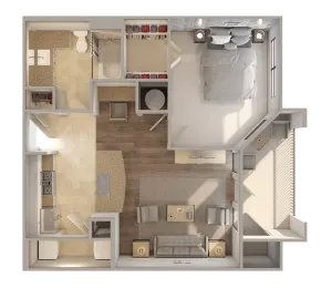 Vista at Park Row Houston Apartment Floor Plan 1