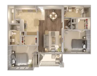Vista at Park Row Houston Apartment Floor Plan 8