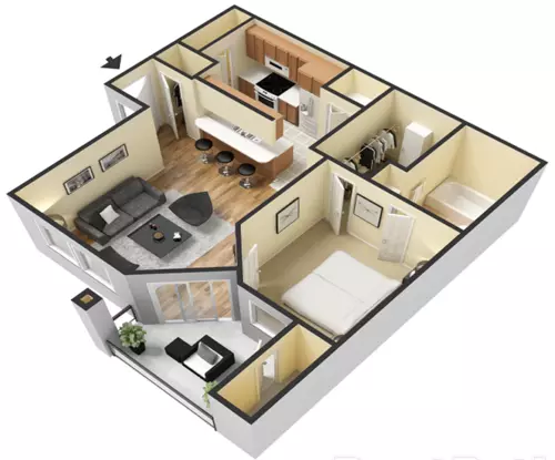 Waterside Apartments Floorplan 1