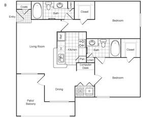 Weston at Copperfield Houston Apartment Floor Plan 10