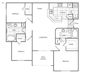 Weston at Copperfield Houston Apartment Floor Plan 13