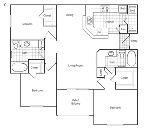 Weston at Copperfield Houston Apartment Floor Plan 14