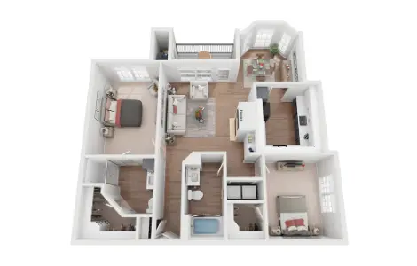 Whitney at The Heights Houston Apartment Floor Plan 10