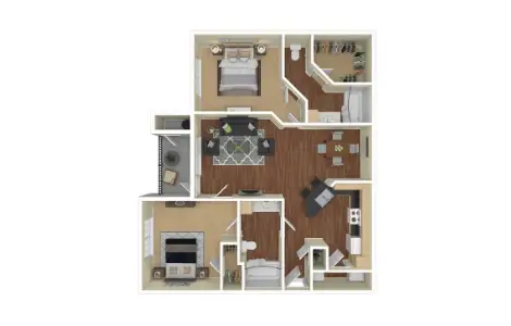 Whitney at The Heights Houston Apartment Floor Plan 11