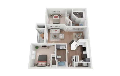 Whitney at The Heights Houston Apartment Floor Plan 12