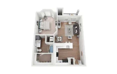 Whitney at The Heights Houston Apartment Floor Plan 2