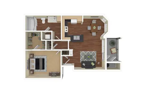 Whitney at The Heights Houston Apartment Floor Plan 3