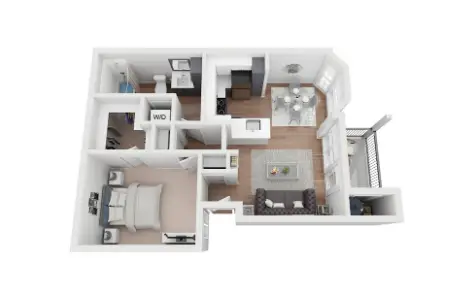 Whitney at The Heights Houston Apartment Floor Plan 4