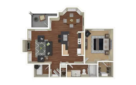 Whitney at The Heights Houston Apartment Floor Plan 5