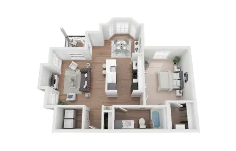 Whitney at The Heights Houston Apartment Floor Plan 6