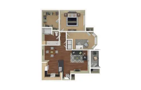 Whitney at The Heights Houston Apartment Floor Plan 7