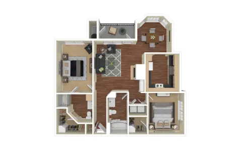 Whitney at The Heights Houston Apartment Floor Plan 9