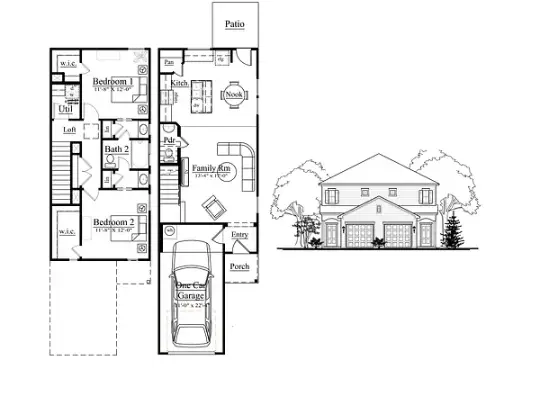 Woodgate Townhomes Houston Apartments Floor Plan 2