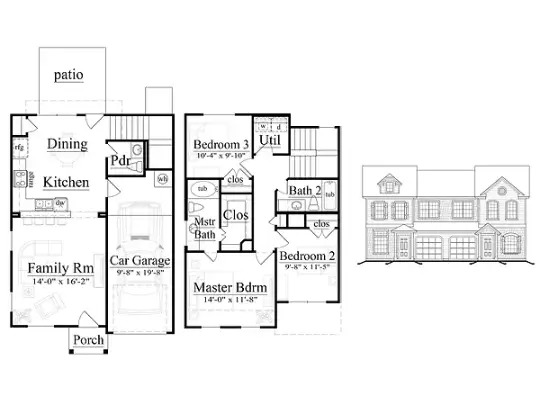 Woodgate Townhomes Houston Apartments Floor Plan 4