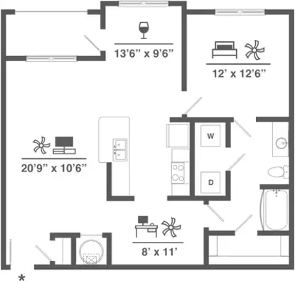 Alleia Long Meadow Farms Houston Apartment Floor Plan 6