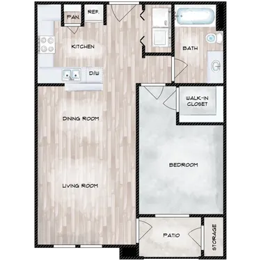 Aria at Steepleway Houston Apartment Floor Plan 1