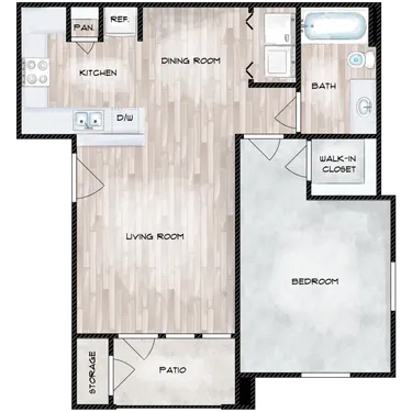 Aria at Steepleway Houston Apartment Floor Plan 6