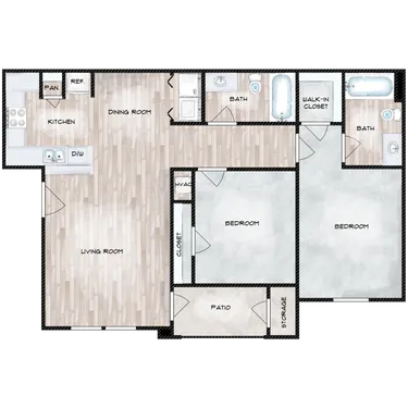 Aria at Steepleway Houston Apartment Floor Plan 7