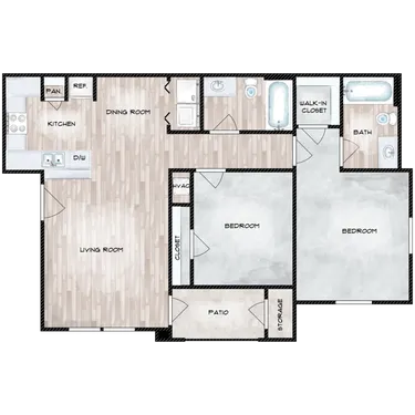 Aria at Steepleway Houston Apartment Floor Plan 8