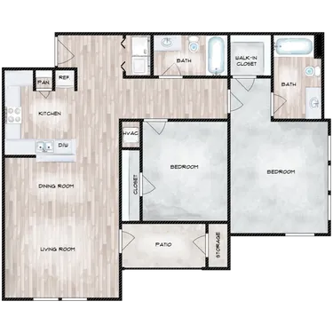 Aria at Steepleway Houston Apartment Floor Plan 9