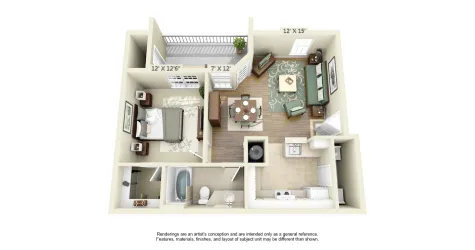 Ariana Cypress Estates Houston Apartment Floor Plan 2