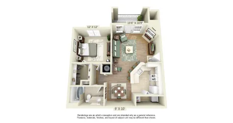 Ariana Cypress Estates Houston Apartment Floor Plan 3