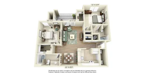 Ariana Cypress Estates Houston Apartment Floor Plan 4